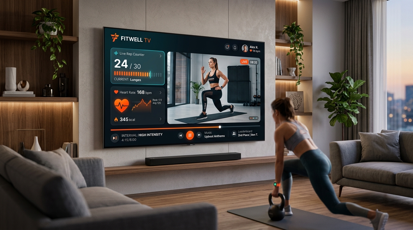Interactive Biometric Fitness and Wellness TV App
